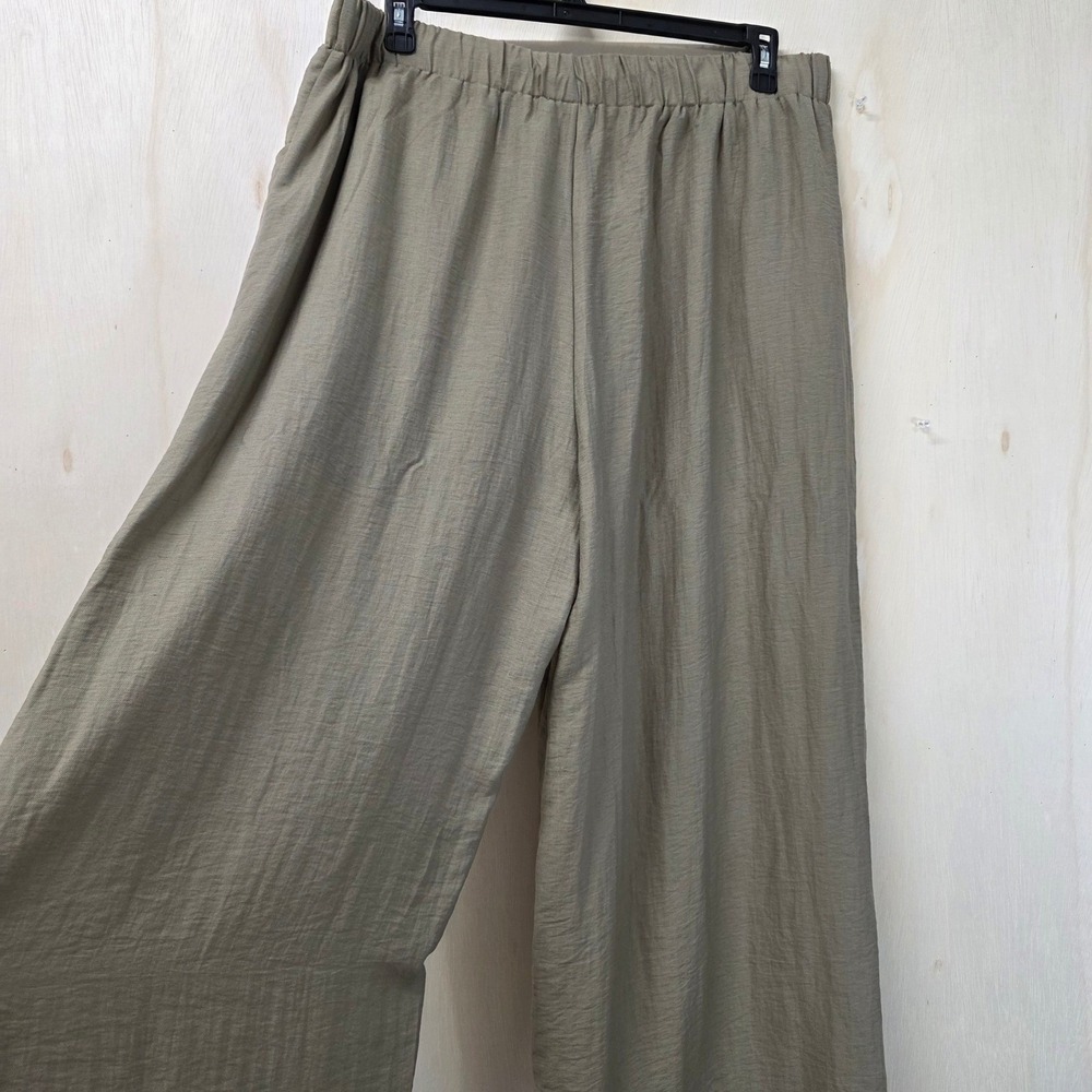 Baltic Born Sage Green Linen Blend Wide Leg Crop Pants 1XL New - Picture 13 of 16